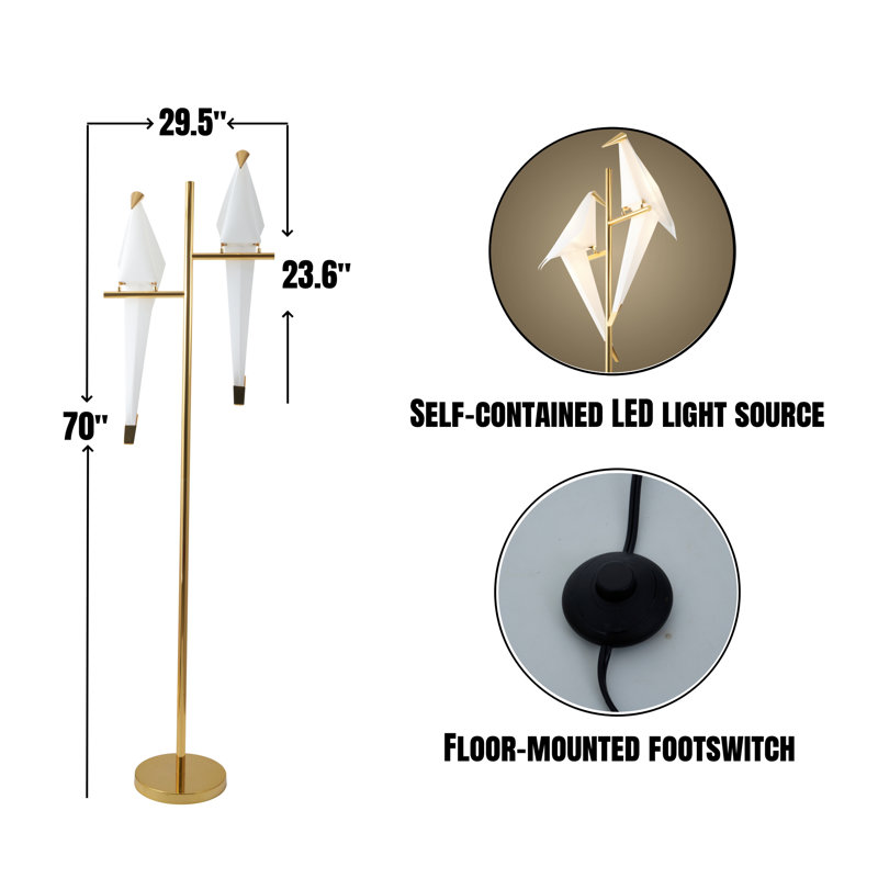 2pcs Thousand Paper Cranes Gold Floor Lamp - Self-contained Led Light Source/floor Footswitch