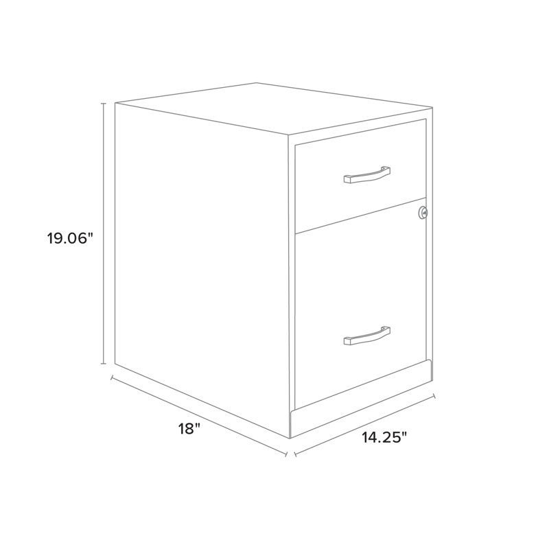 Skieler 18'' Deep 2 -Drawer File Cabinet with Accessory Drawer, Black
