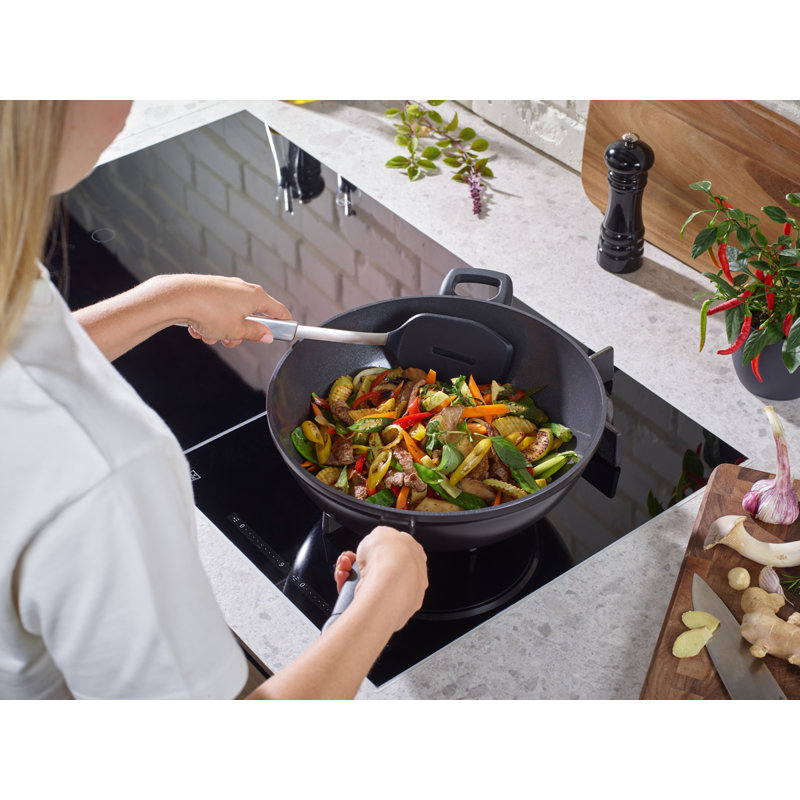 Fissler Ceratal Comfort Ceramic 12.6 Inch Non-stick Wok, Orbit Black, Made Without Pfas