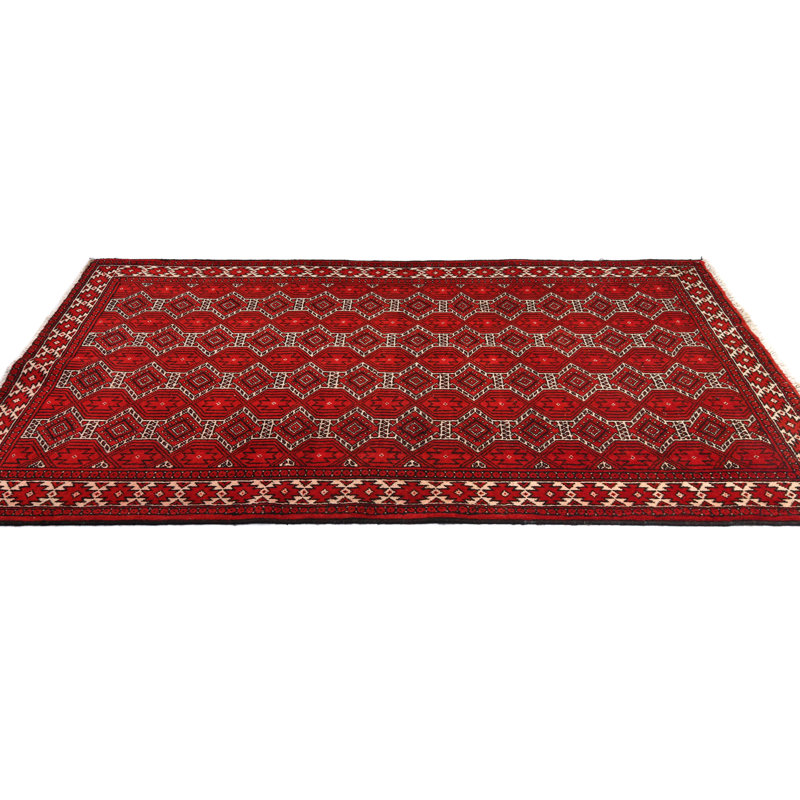 Tapis oriental antique rouge tribal 4 x 6 pi 5 po