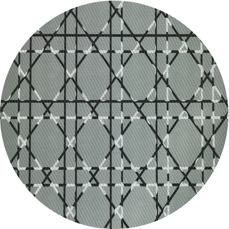Geometric Indoor Rug, Round 7'