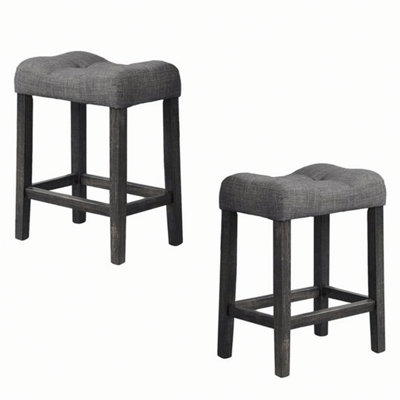Ensemble de 2 tabourets de bar à hauteur de comptoir avec siège capitonné
