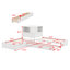 Lit combiné en L avec lit gigogne et tiroir en L, lit plateforme en coin bas 3-en-1-1058197047