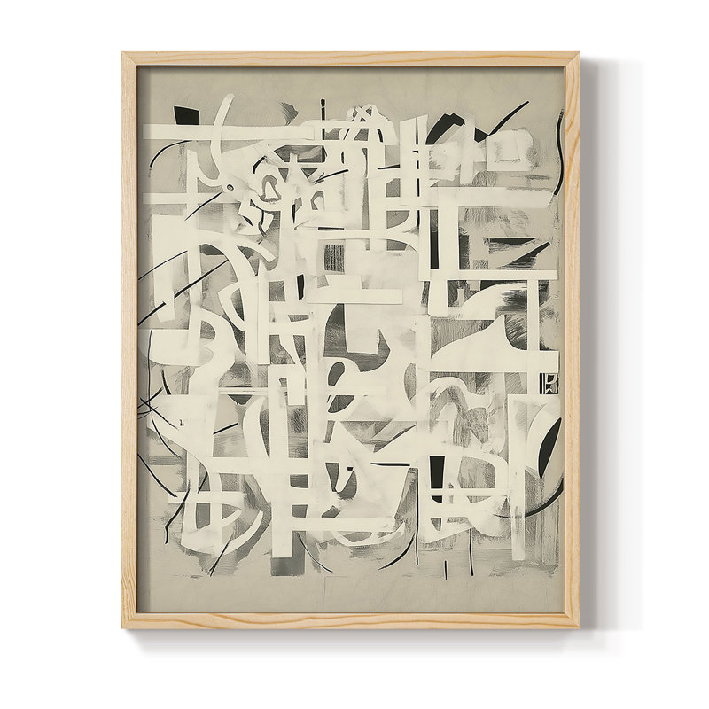 Série ABSTRACT, reproduction encadrée CMIX - bois massif, H 11 po x l 9 po
