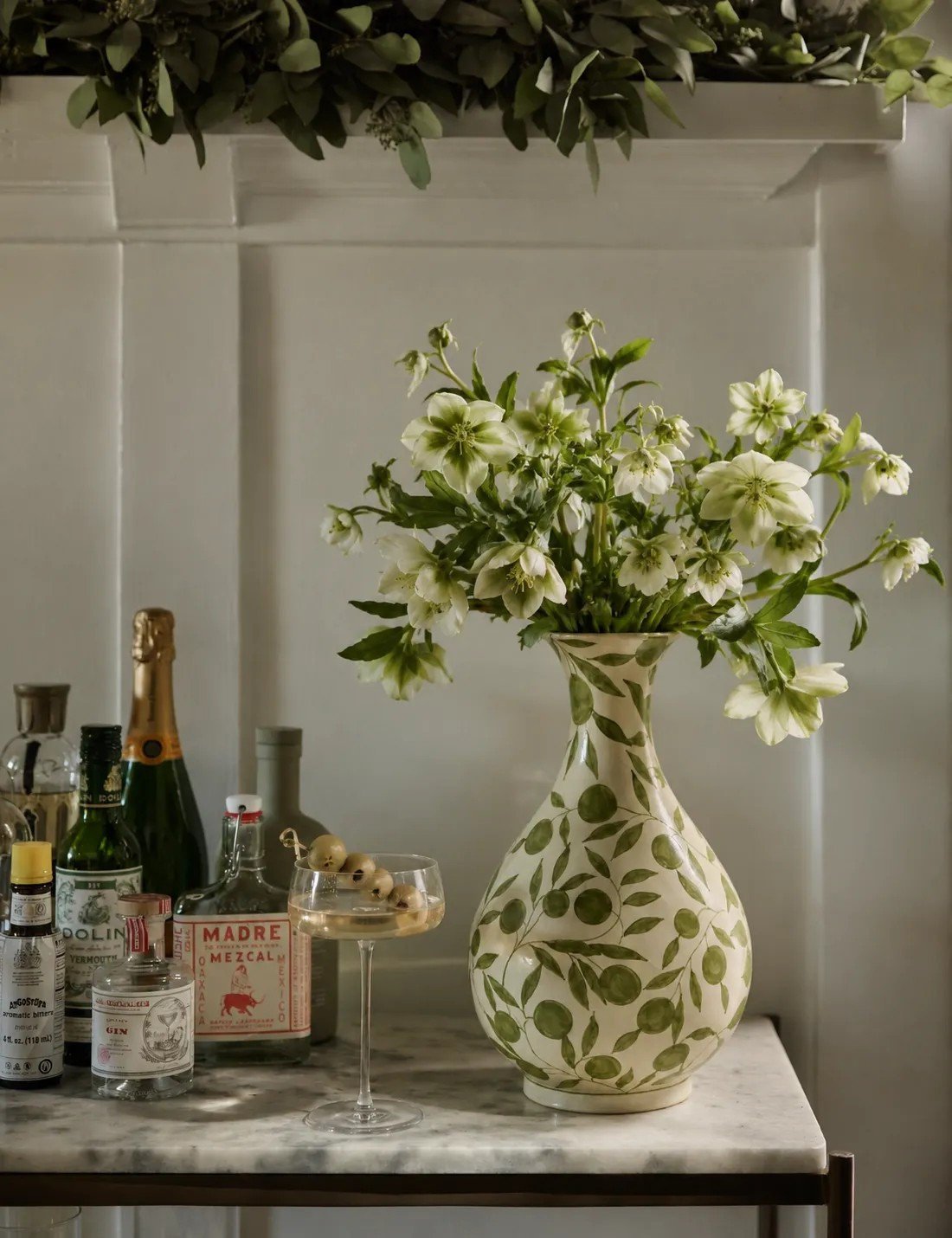 Olivia Sage Green Vase Large, Large, Sage Green