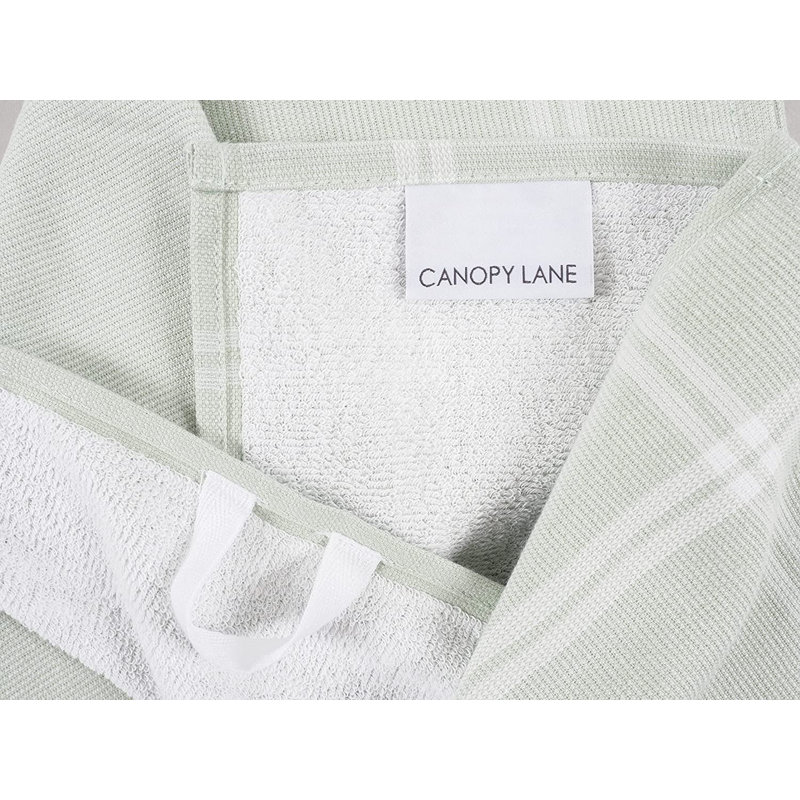 Ensemble de serviettes en tissu turc teint en éponge, Vert