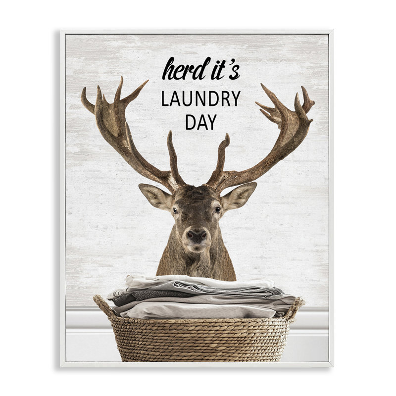«Herd It's Laundry Day», giclée encadrée, par Lettré et doublé, H 30 po x l 24 po