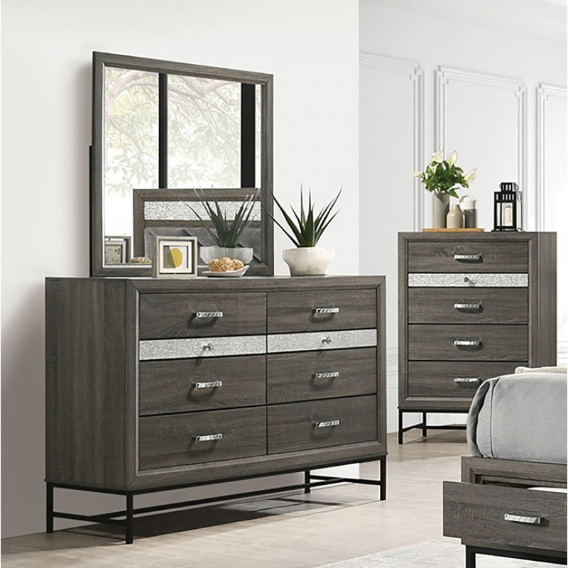 Commode 8 tiroirs avec miroir Pilain