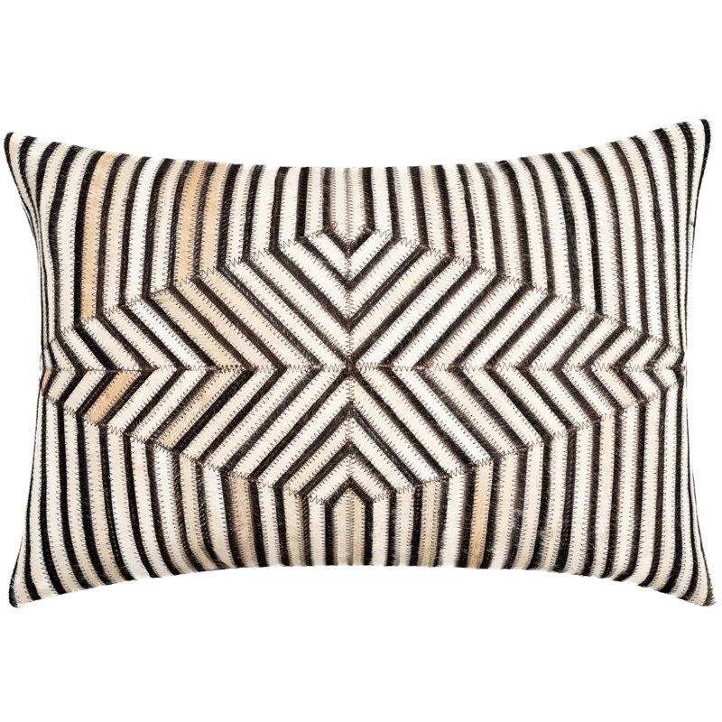 Coussins décoratifs en cuir de vache Canvello, H 16 po x l 24 po, Rectangulaire