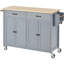 Adalid 2 Drawers Kitchen Island Cart with Solid Wood Top, Spice Rack, Towel Rack and Locking Wheels-262997907