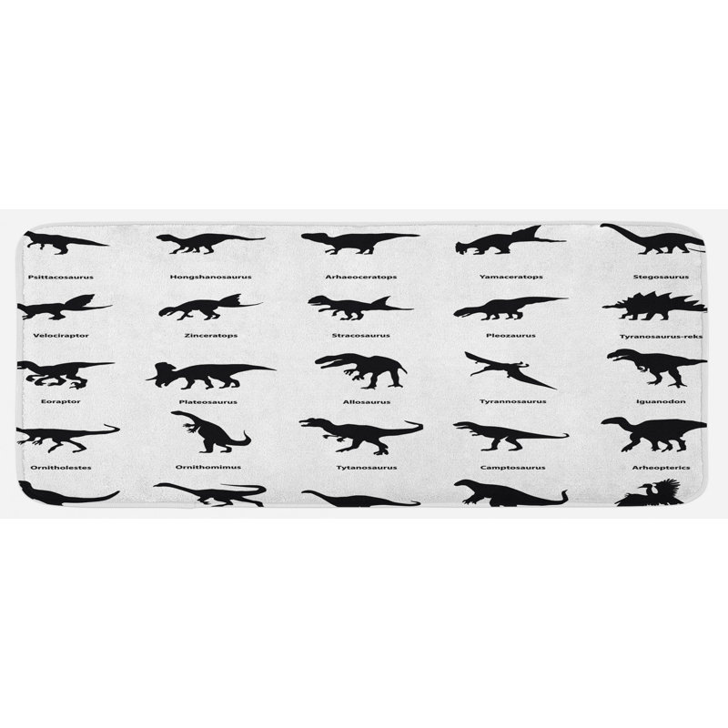 Tapis de cuisine en forme de dinosaures et de leurs noms evolution