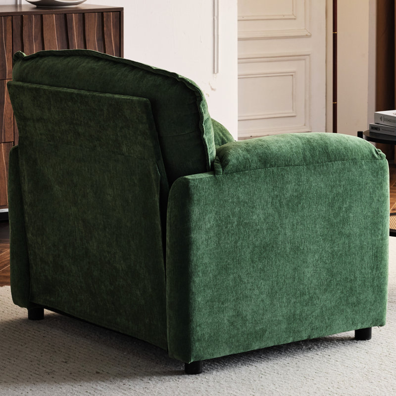 Fauteuil surdimensionné avec structure renforcée et dossier haut revêtu de chenille, H 35,35 po x l 38,73 po x P 35,43 po