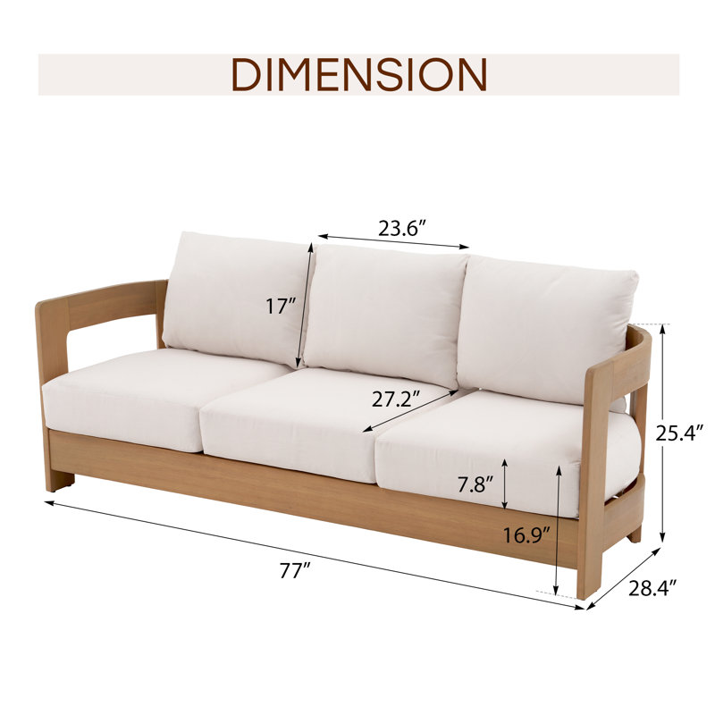 Canapé d'extérieur 77 "Frances Eucalyptus, Blanc