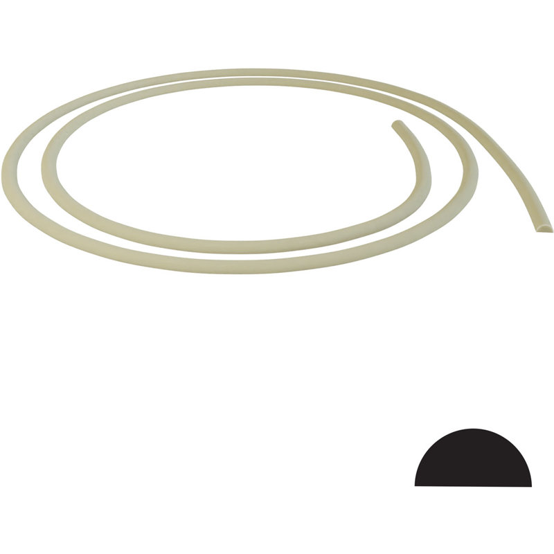 HR100 - Moulure flexible demi-ronde H 1/2 po x P 1 po x L 144 po, 0,5 po