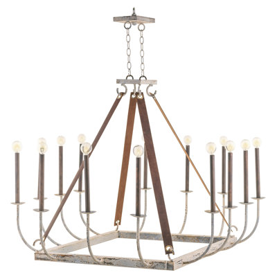 Lustre Bend avec détails en cuir