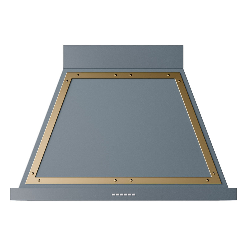 ILVE Nostalgie Noblesse 36 inch Range Hood, Blue Gray/Brass