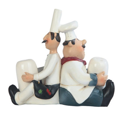 FC Design Chef Leaning Back To Back Salt and Pepper Shaker Set
