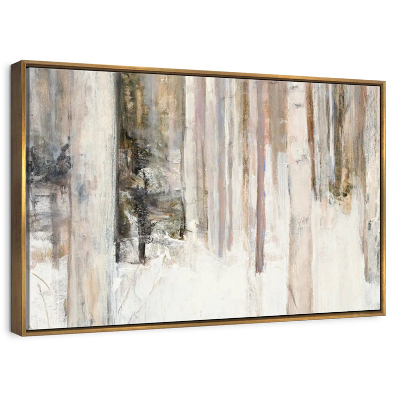 Lumière chaude d'hiver II, Cadre flottant doré, 43 po x 29 po