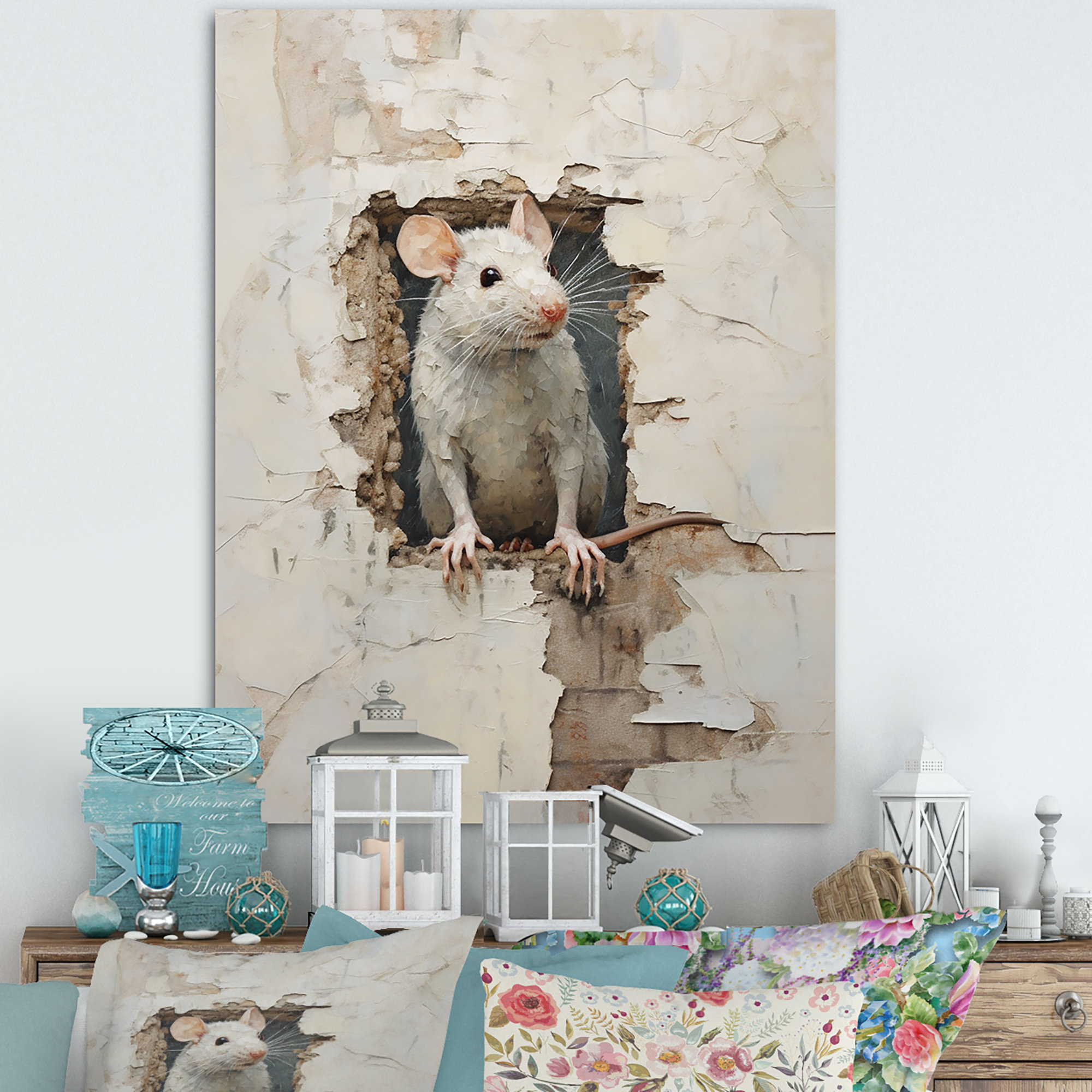 Design Art Minimalism Squeaky Rodent I - Rodent Wall Decor | Wayfair
