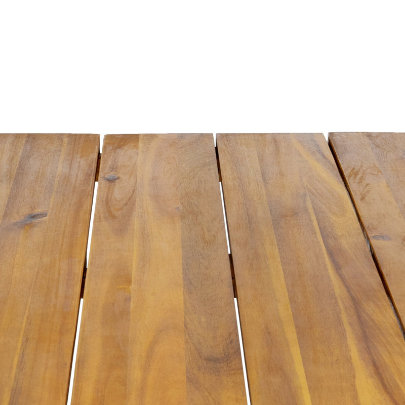 Industrial Wood And Metal Rectangular Dining Table