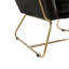 Fauteuil d'appoint en velours noir de 29,5 po avec base en métal Kyra-80377067