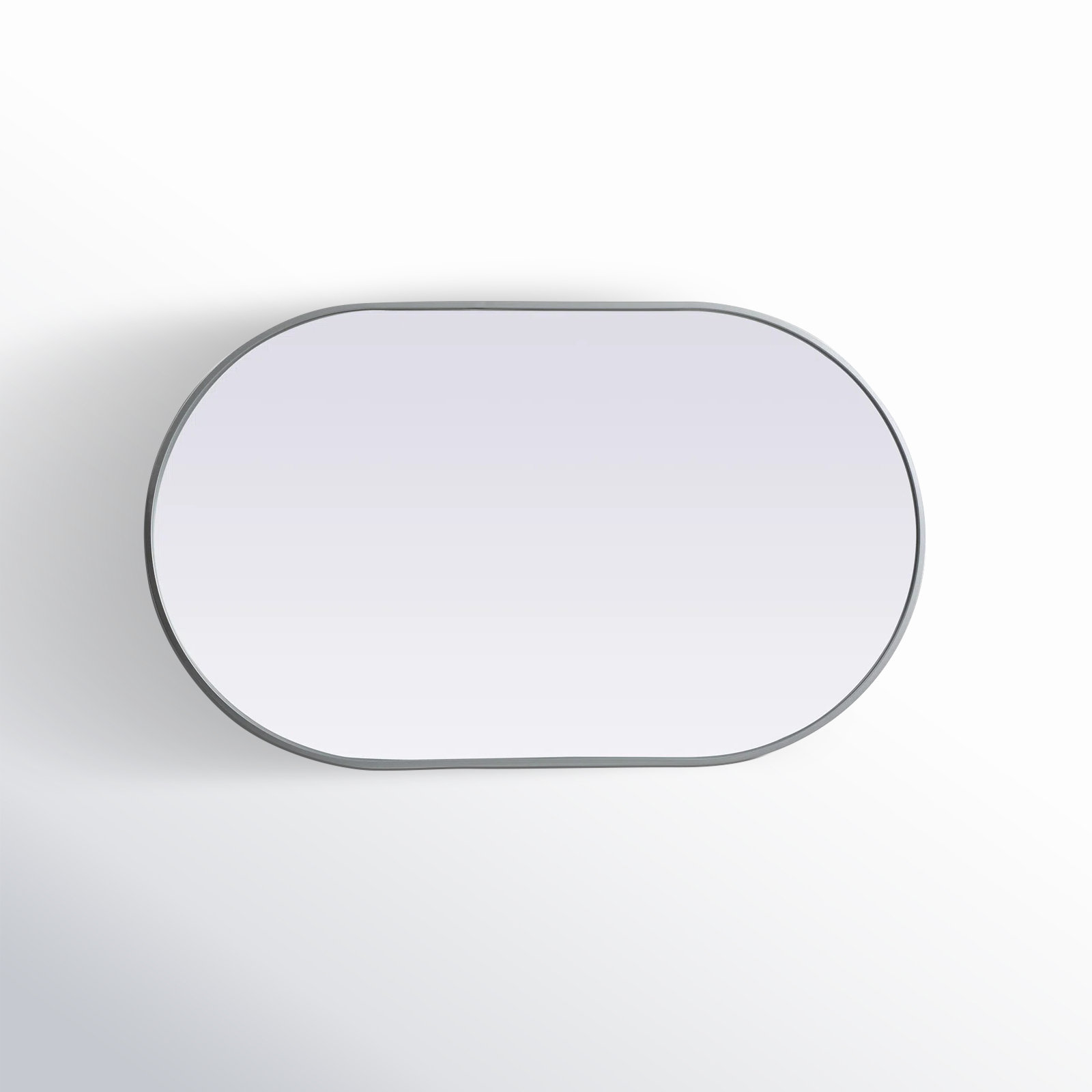 Sabine Metal Pill Wall Mirror, Silver, 40" x 24"