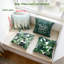 Ensemble de 4 housses de coussin décoratif à motif botanique vert pour canapé, canapé-lit, lit - housse de coussin moderne en polyester 18 * 18 pouces (rembourrage non inclus)