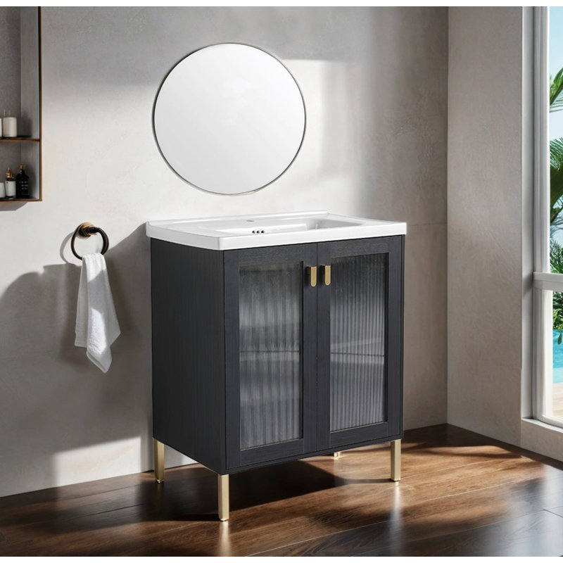 Ensemble de meuble-lavabo simple 27,84 po avec plateau en céramique Euler