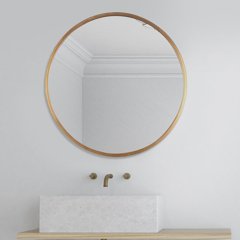 Miroir rond 28 po Mirrorize, Or, 19 po x 19 po