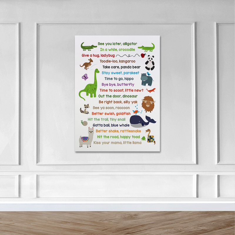 «A Poem About Cute Animals», impression sur toile tendue, H 36 po x l 24 po x P 2 po