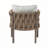 2-Pieces Outdoor Metal Patio Club Chair, Patio Furniture Arm Chair with Cushion, Modern Outdoor Furniture Deep Seating for Porch, Garden, Backyard, Balcony, Brown & Light Grey