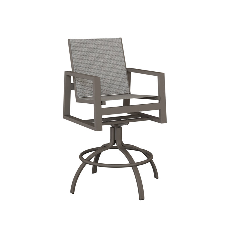Chaise de bar pivotante Berlin Gardens Vida, Graphite, Corbeau Jazzy