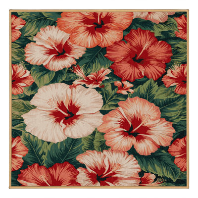 Tapis botanique brun lavable à la machine
