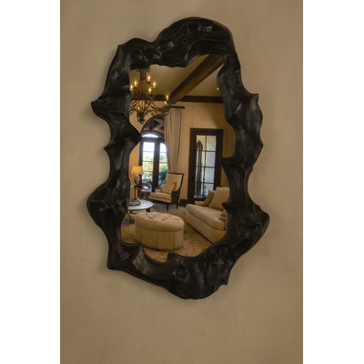 Sculptural Black Organic Frame Mirror