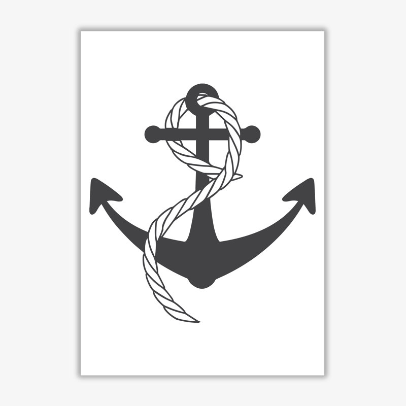 Anchor And Rope Textual Art Print By Pixy Paper by Pixy Paper - Single Picture Frame Print, Print Only, 59.4cm H x 42cm W