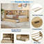 Lit de jour en bois avec tablettes de rangement, station de charge et lit gigogne-2134193415