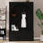 Hall Tree With Bench And 3 Cabinets,Entryway Coat Rack With 4 Hooks And Top Compartments, Retro Arched Entryway Hall Tree-612405372