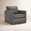  Fauteuil pivotant rembourré en cuir véritable Bobbi-117798967