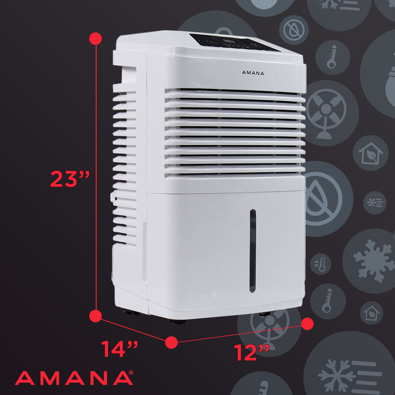 Amana 48 Pint White Portable Dehumidifier with Humidistat