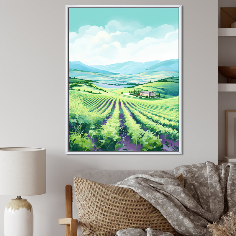 «Vineyard Scenery Beauty III», reproduction d'art sur toile, Cadre photo noir, 32" H x 24" W