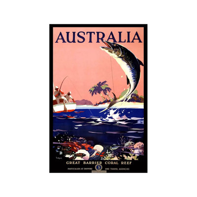 Australia (Great Barrier Coral Reef) Advertising Vintage Poster by Unknown Artist - Wrapped Canvas Print