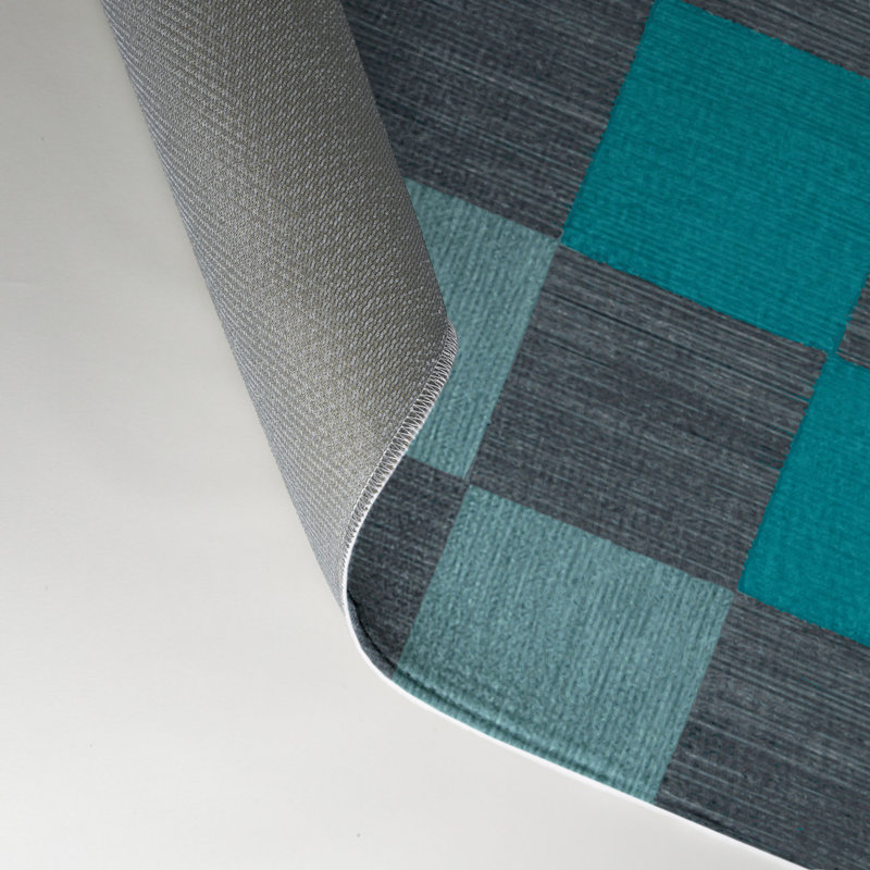 Tapis d'intérieur et d'extérieur à carreaux gris, Rectangulaire 3 pi x 5 pi