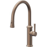 Davoli Pull-Down Kitchen Faucet with Button Sprayer - Low Arc Spout