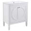 Meuble-lavabo blanc de 30 po sans assemblage requis avec lavabo en céramique, deux portes à fermeture en douceur et tablette réglable, style campagne moderne