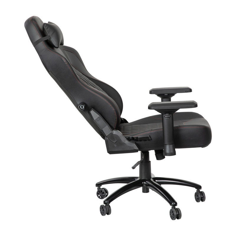 Fauteuil de jeu ergonomique avec accoudoirs 4D, appui-tête et soutien lombaire, Noir / rouge