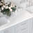 ARIEL 72 INCH CARRARA WHITE QUARTZ BATHROOM VANITY COUNTERTOP 1.5 INCH THICK MITER EDGE WITH RECTANGLE DOUBLE SINK AND INCLUDES BACKSPLASH