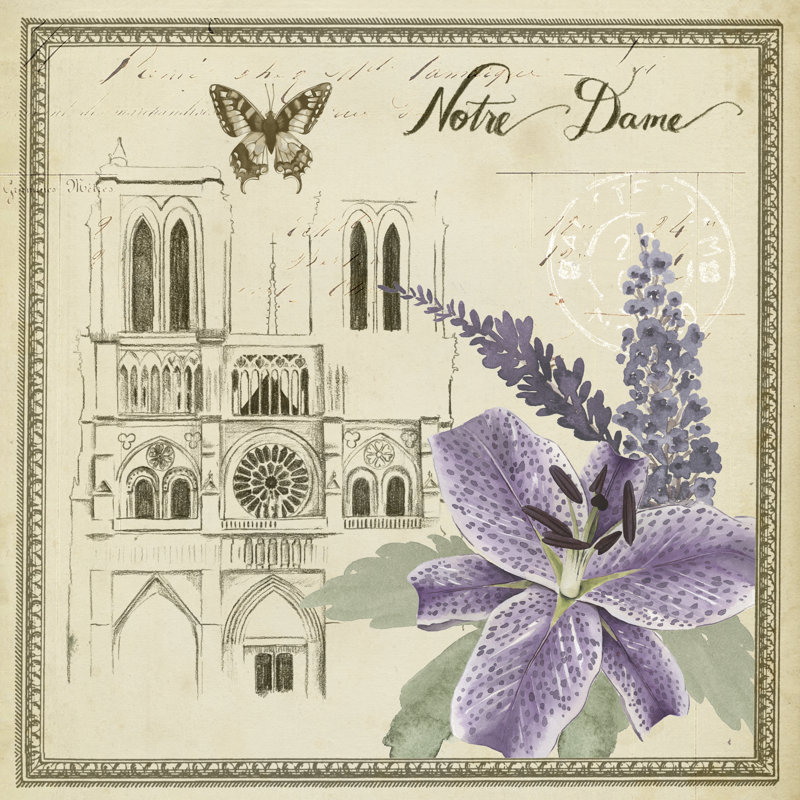 Paris Ephemera V by Grace Popp - Wrapped Canvas Painting, 30cm H x 30cm W  