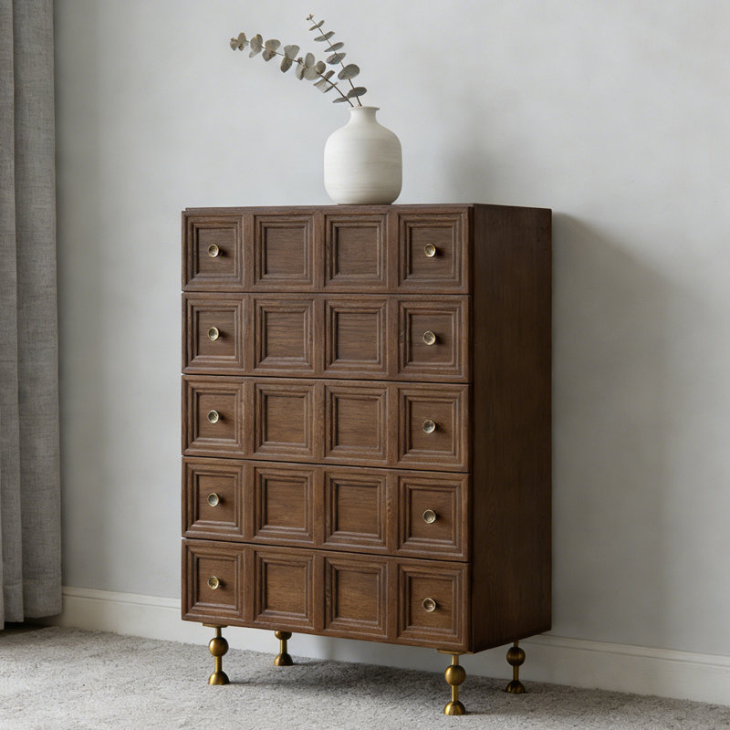 French Retro Style Accent Chest, Brown