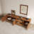 Walnut Brown Mid-Century 79" TV Stand with Storage, Retro Media Console for Living Room