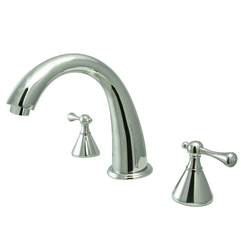 Robinet de baignoire romaine à 3 poignées et 3 poignées Kingston Brass, Chrome poli